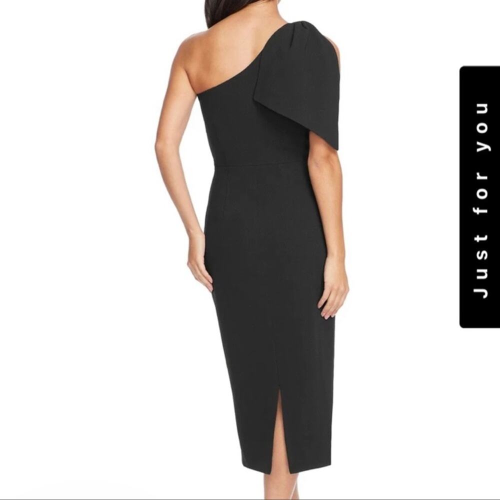 DRESS THE POPULATION Women’s Large Black TIFFANY One Shoulder Sheath Dress - Picture 2 of 12